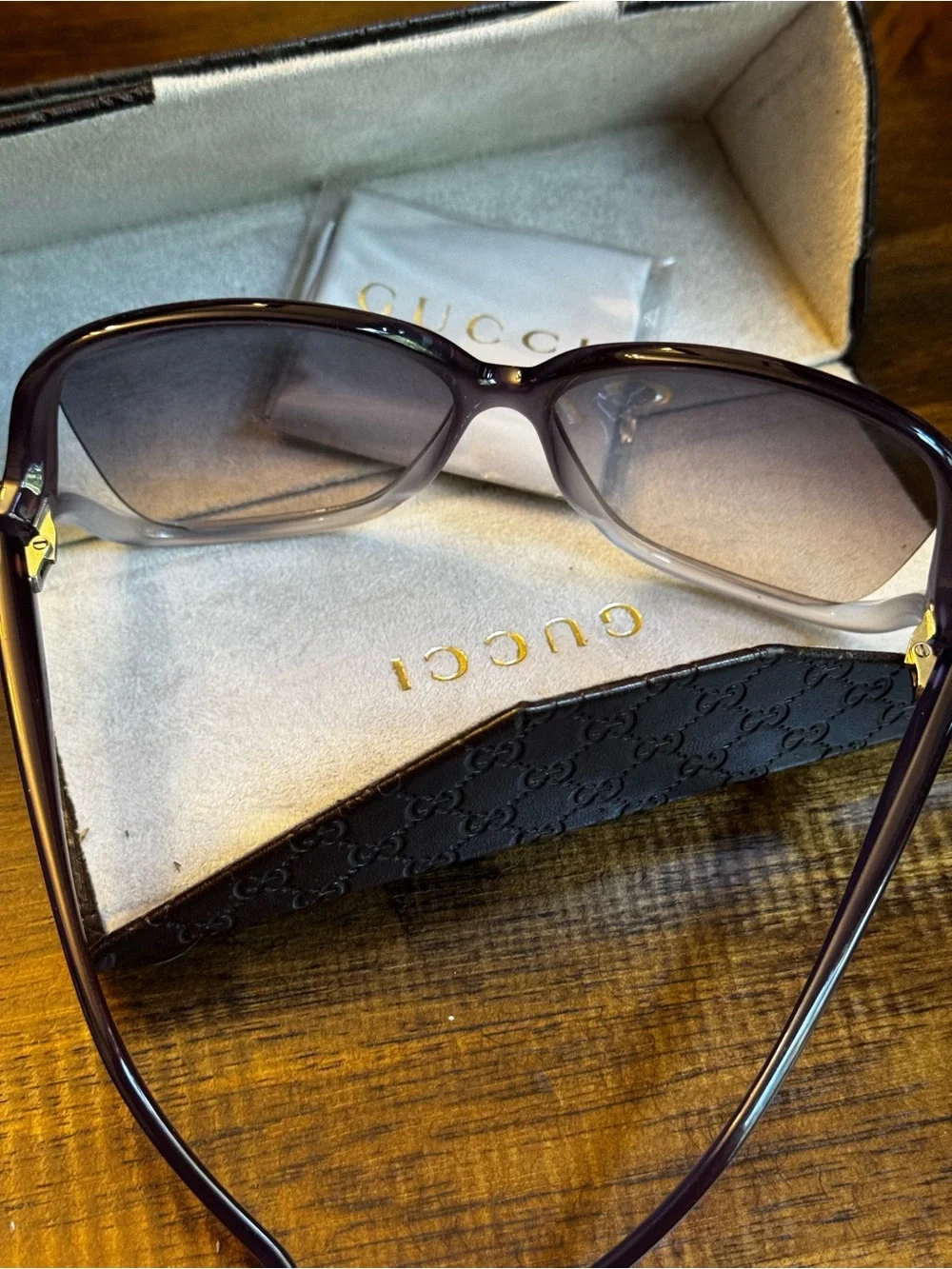 Gucci Women’s Purple Gradient Oversized Sunglasses with Brown Tint